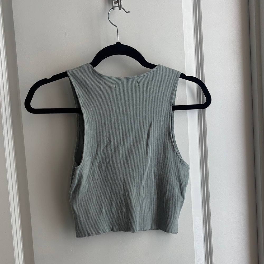 Pull&Bear Cropped Ribbed Tank Top - Picture 2 of 3
